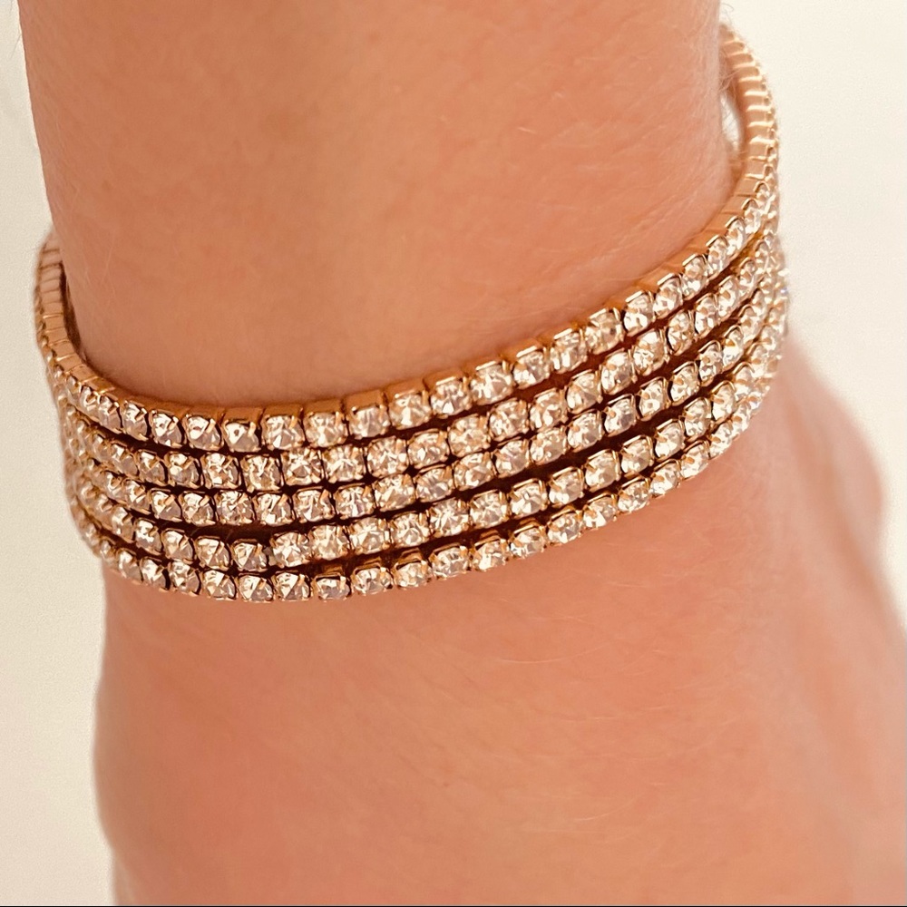 5 BRACELETS 🌿 FASHION 🌿 GOLD AND RHINESTONE